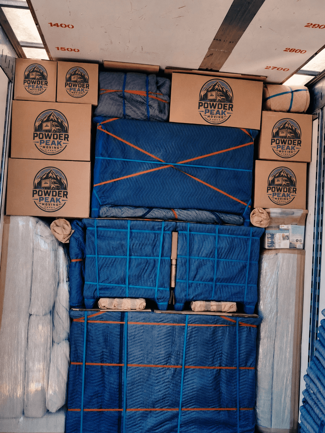 Powder Peak Moving truck professionally packed and protected
