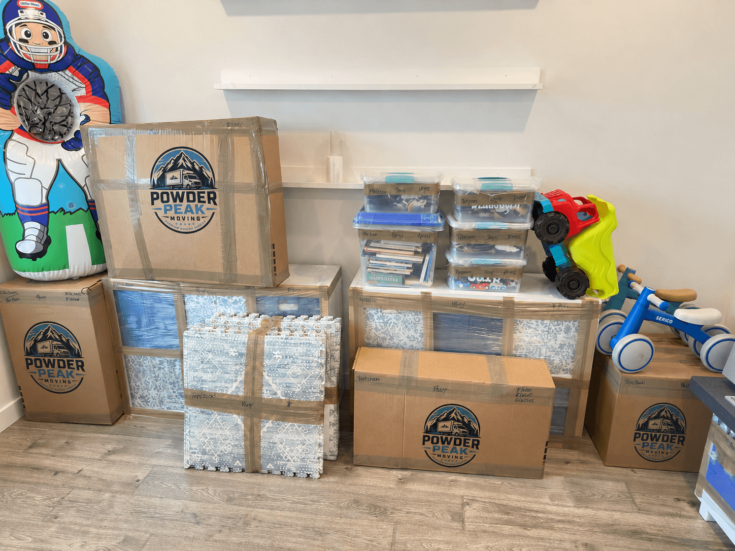 Partial packing service for selected rooms and belongings